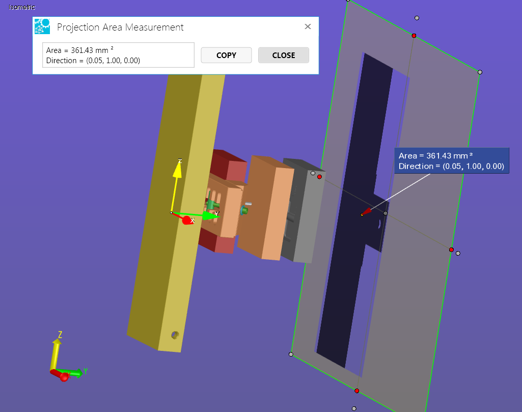 Projection area markup